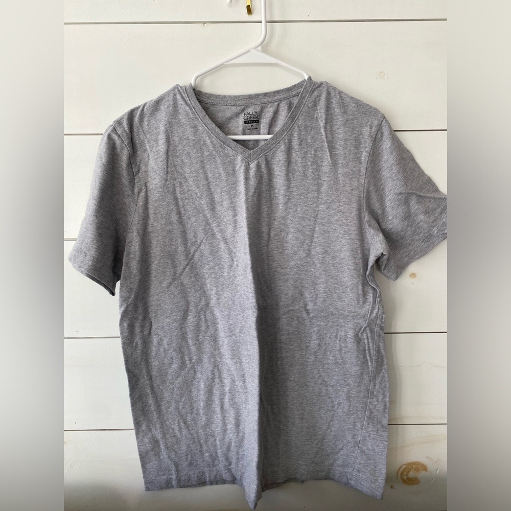 Plain grey V-neck t-shirt